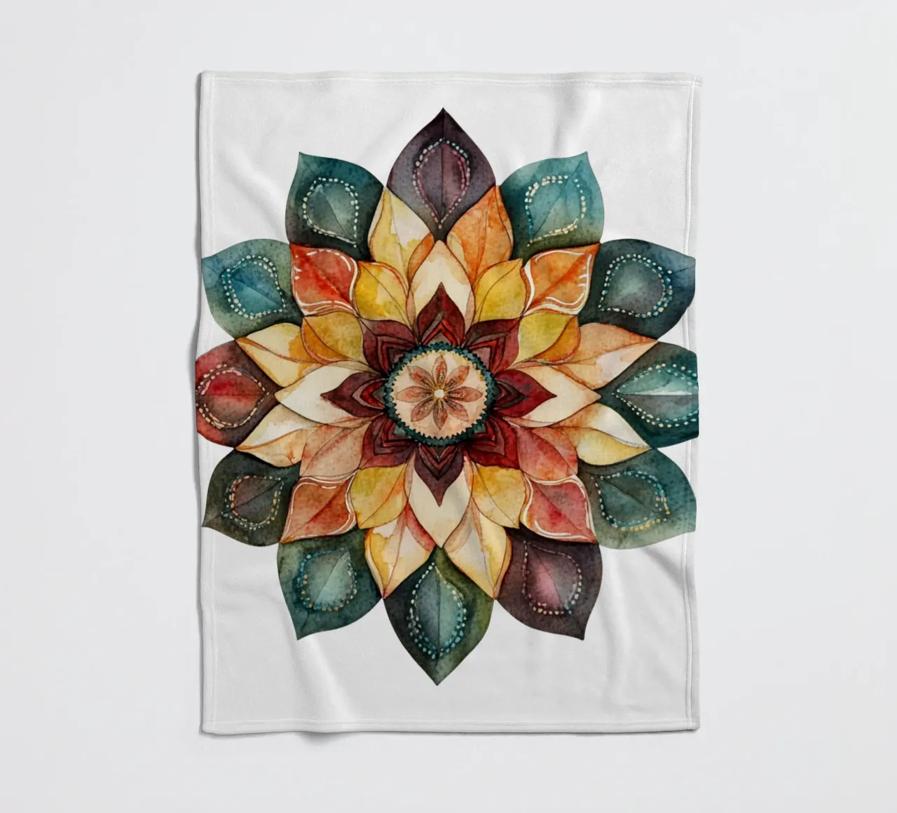 Mandala terrestre ad acquerello coperta in pile da Spiritual Touch