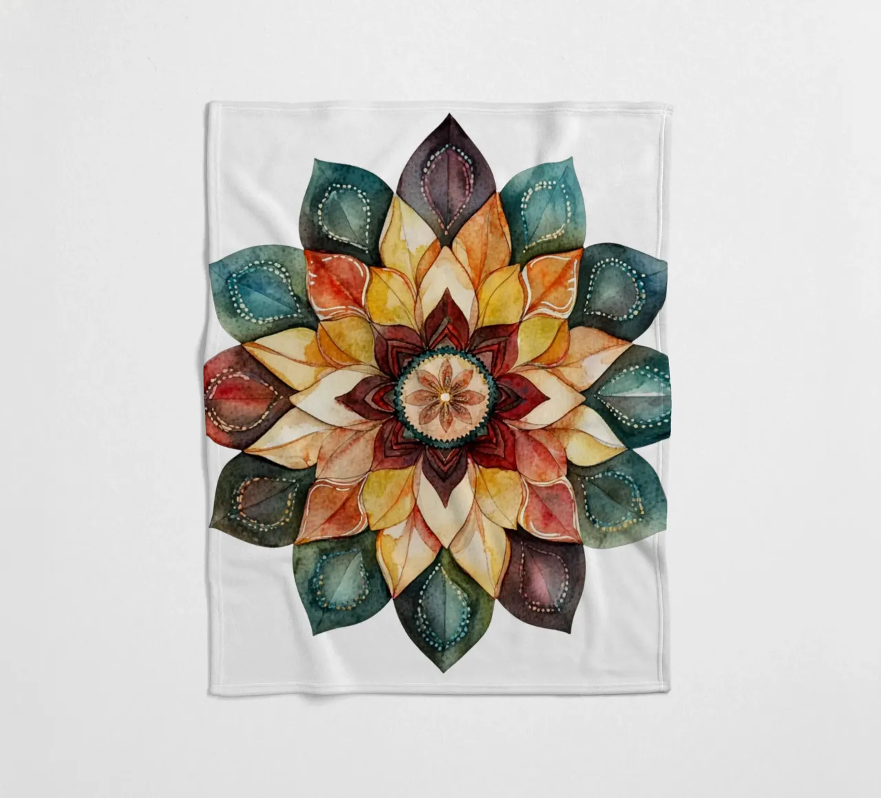 Mandala terrestre ad acquerello coperta in pile da Spiritual Touch