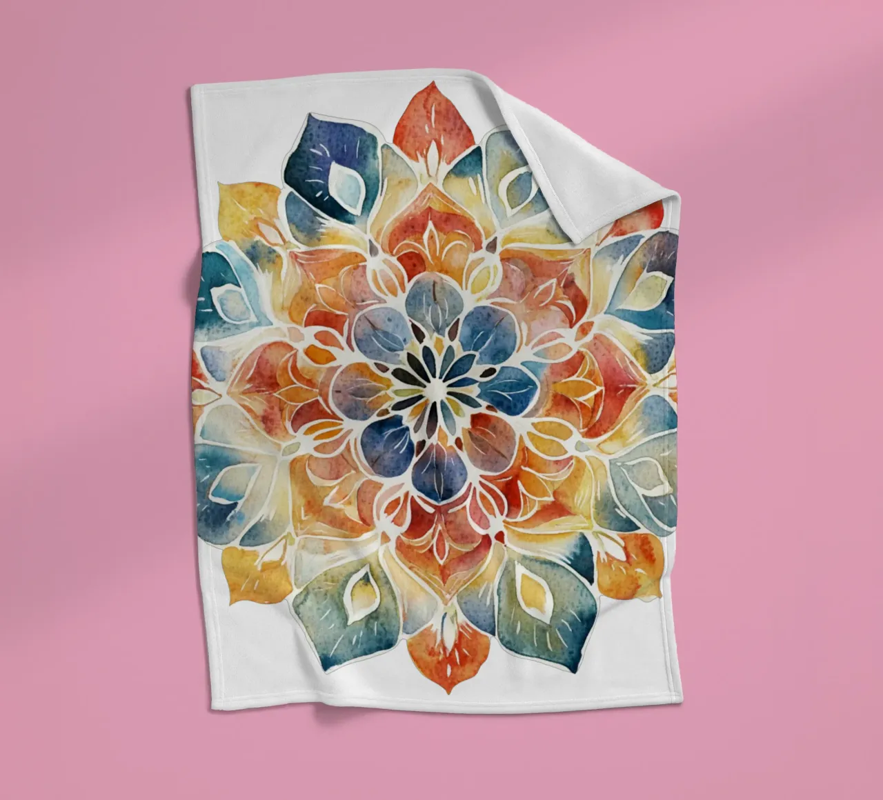 Mandala terrestre ad acquerello coperta in pile da Spiritual Touch