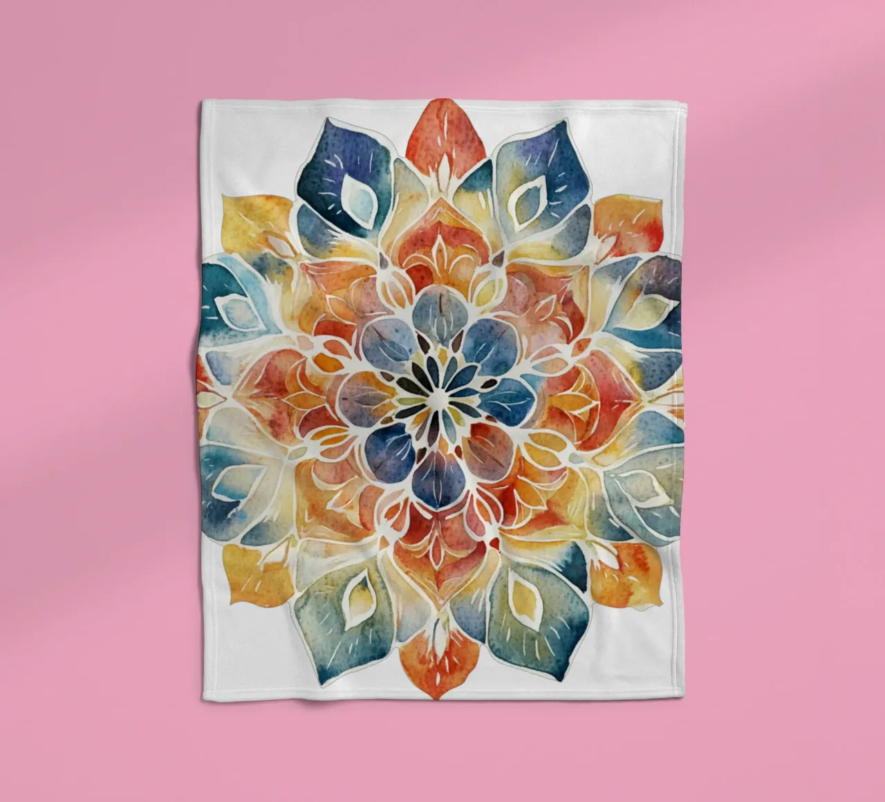 Mandala terrestre ad acquerello coperta in pile da Spiritual Touch