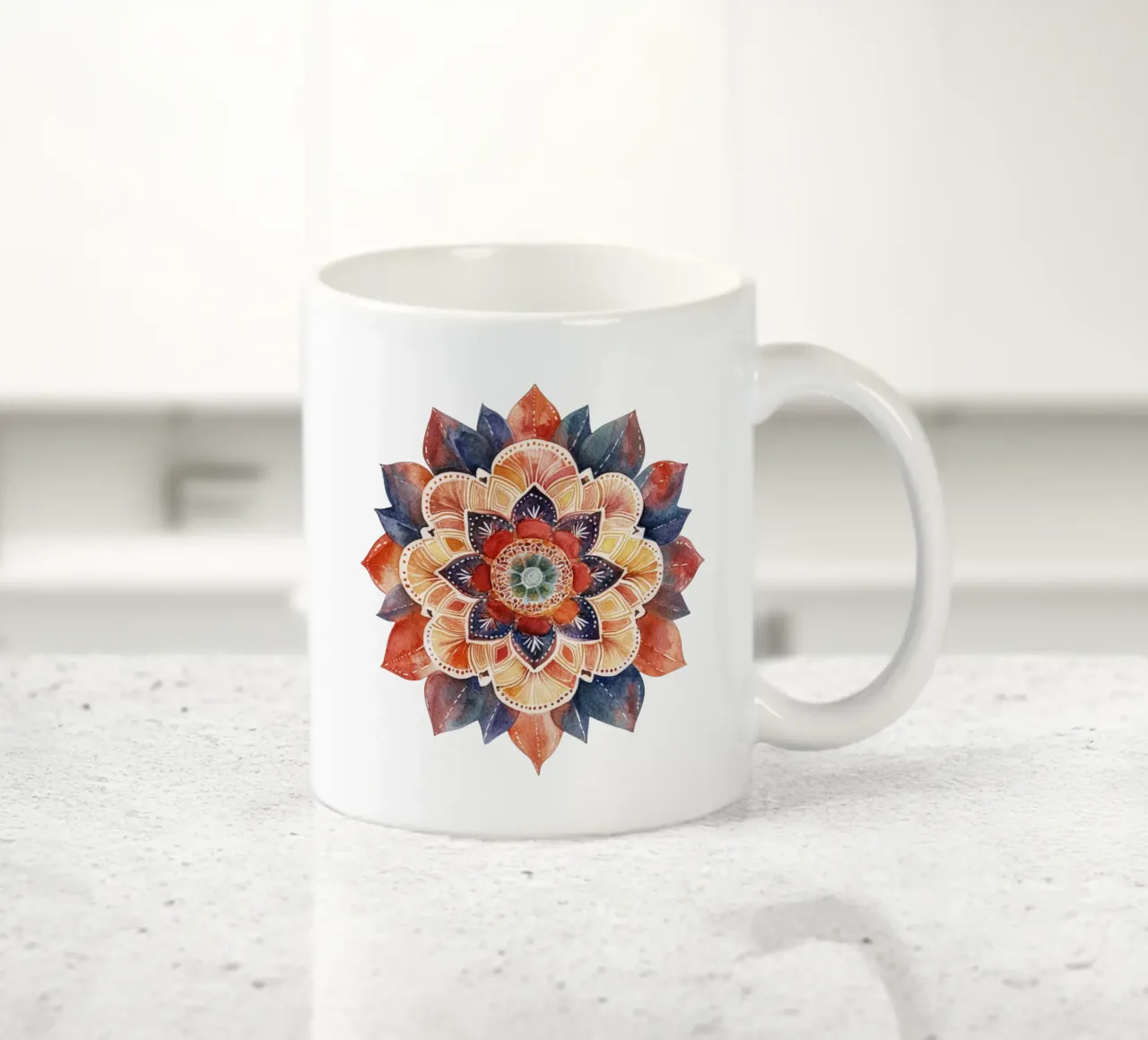 Mandala terrestre ad acquerello tazza in ceramica da Spiritual Touch