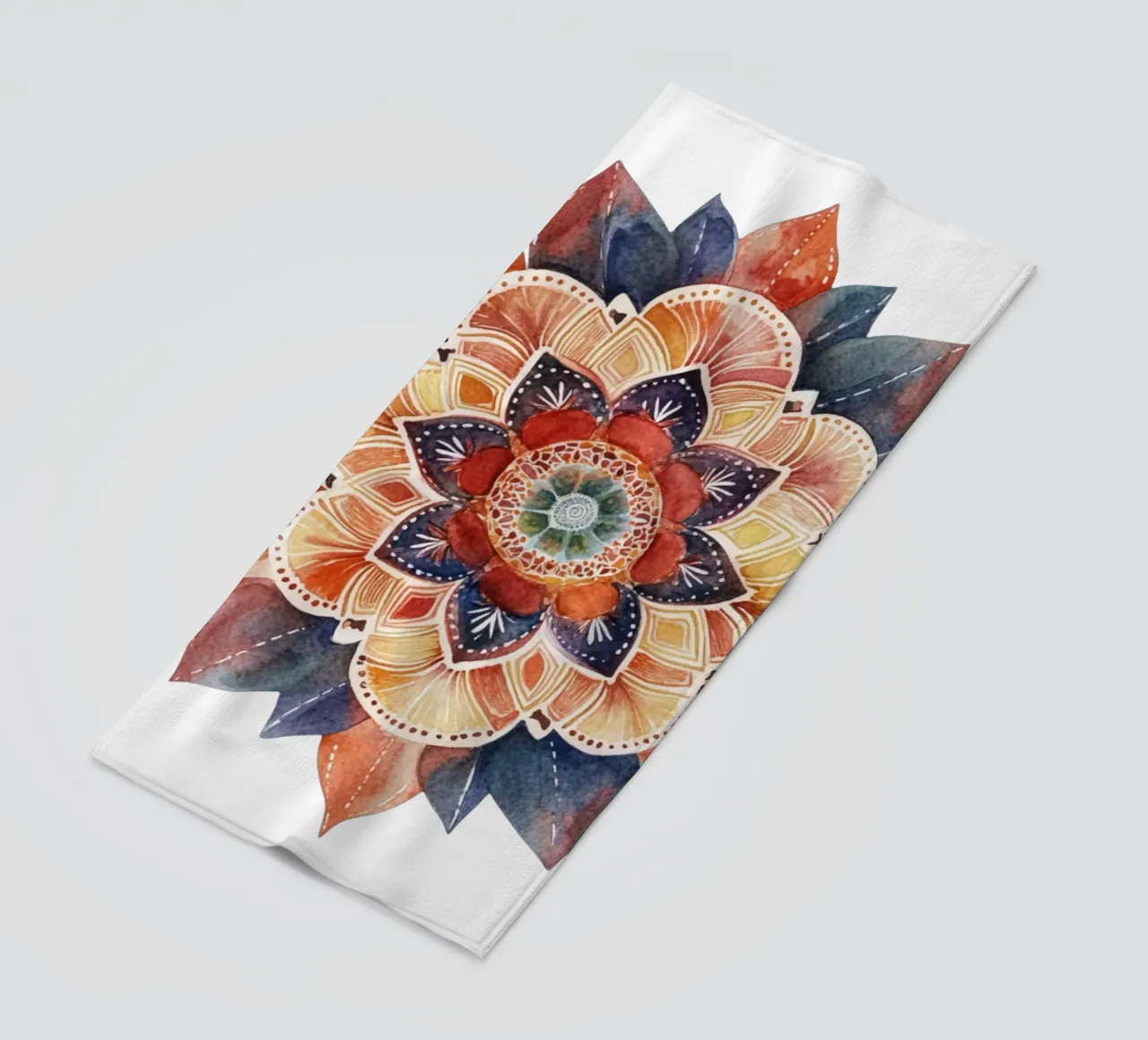 Mandala terrestre ad acquerello telo mare da Spiritual Touch