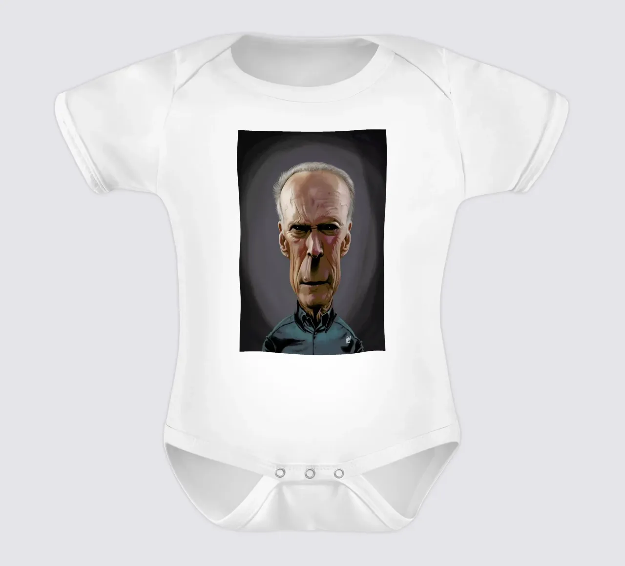 Clint Eastwood body neonato maniche corte da Rob Art | Illustration