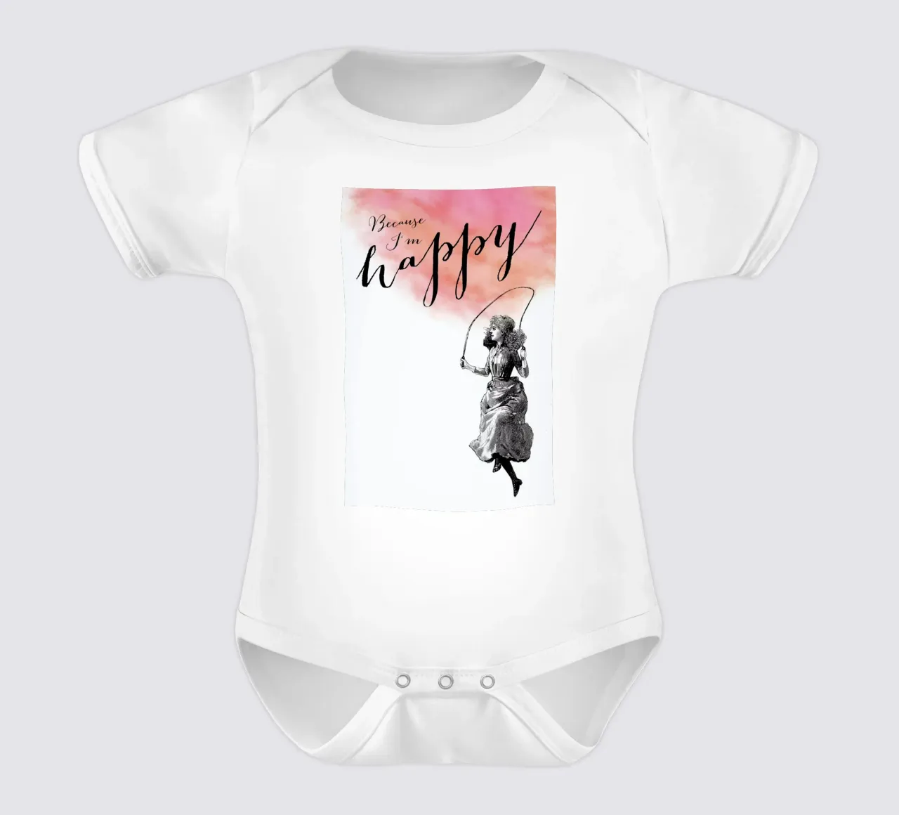 Because I'm Happy body neonato maniche corte da Amy & Kurt