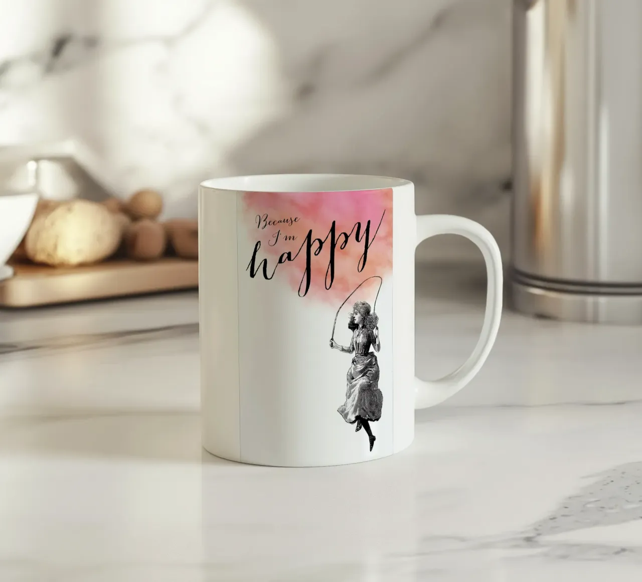 Because I'm Happy tazza in ceramica da Amy & Kurt