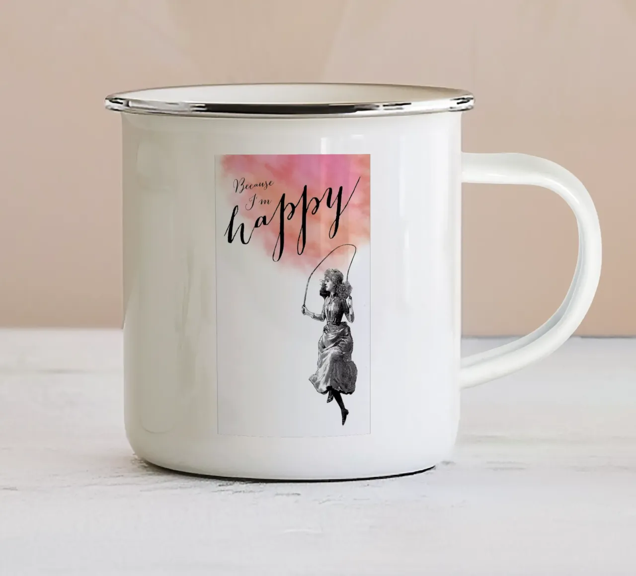 Because I'm Happy tazza in smalto da Amy & Kurt