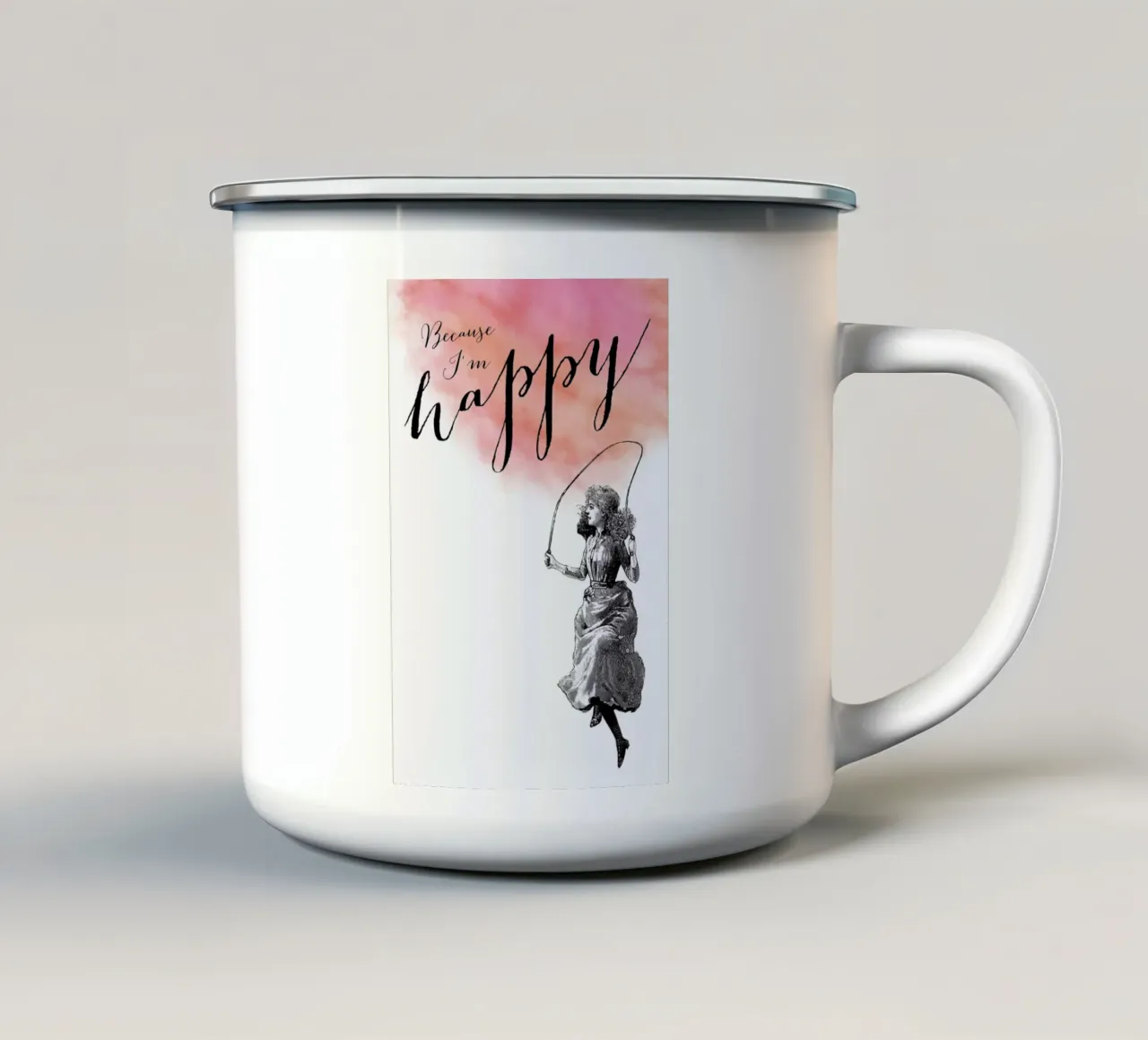 Because I'm Happy tazza in smalto da Amy & Kurt