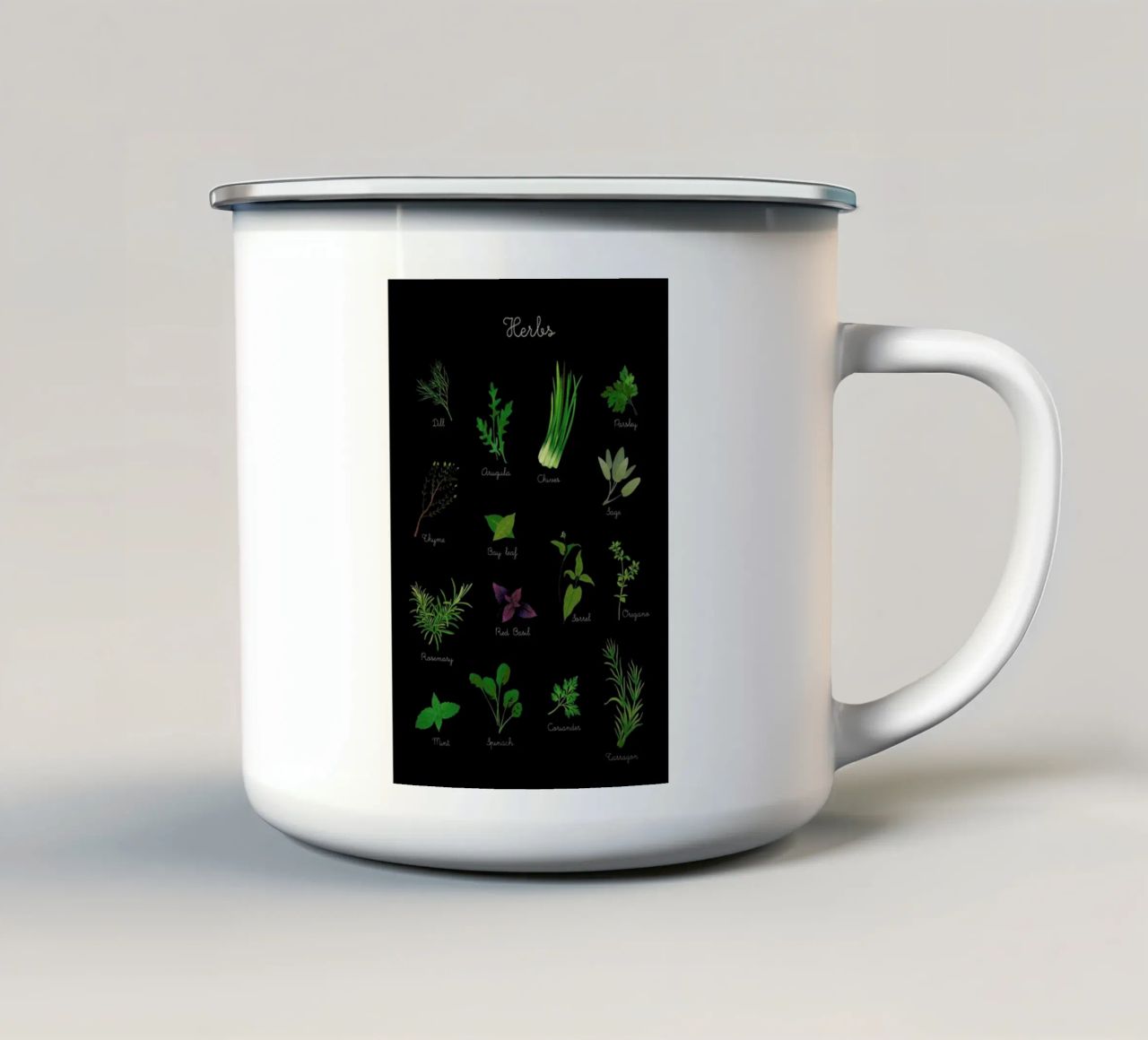 Herbs tazza in smalto da Lesja Chernish