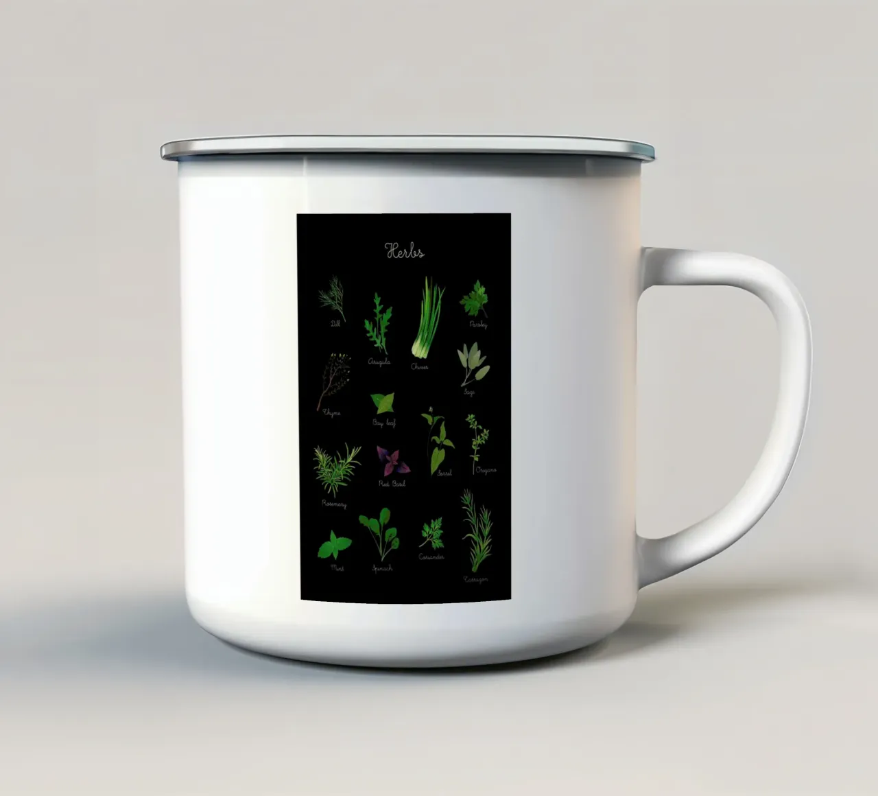 Herbs tazza in smalto da Lesja Chernish
