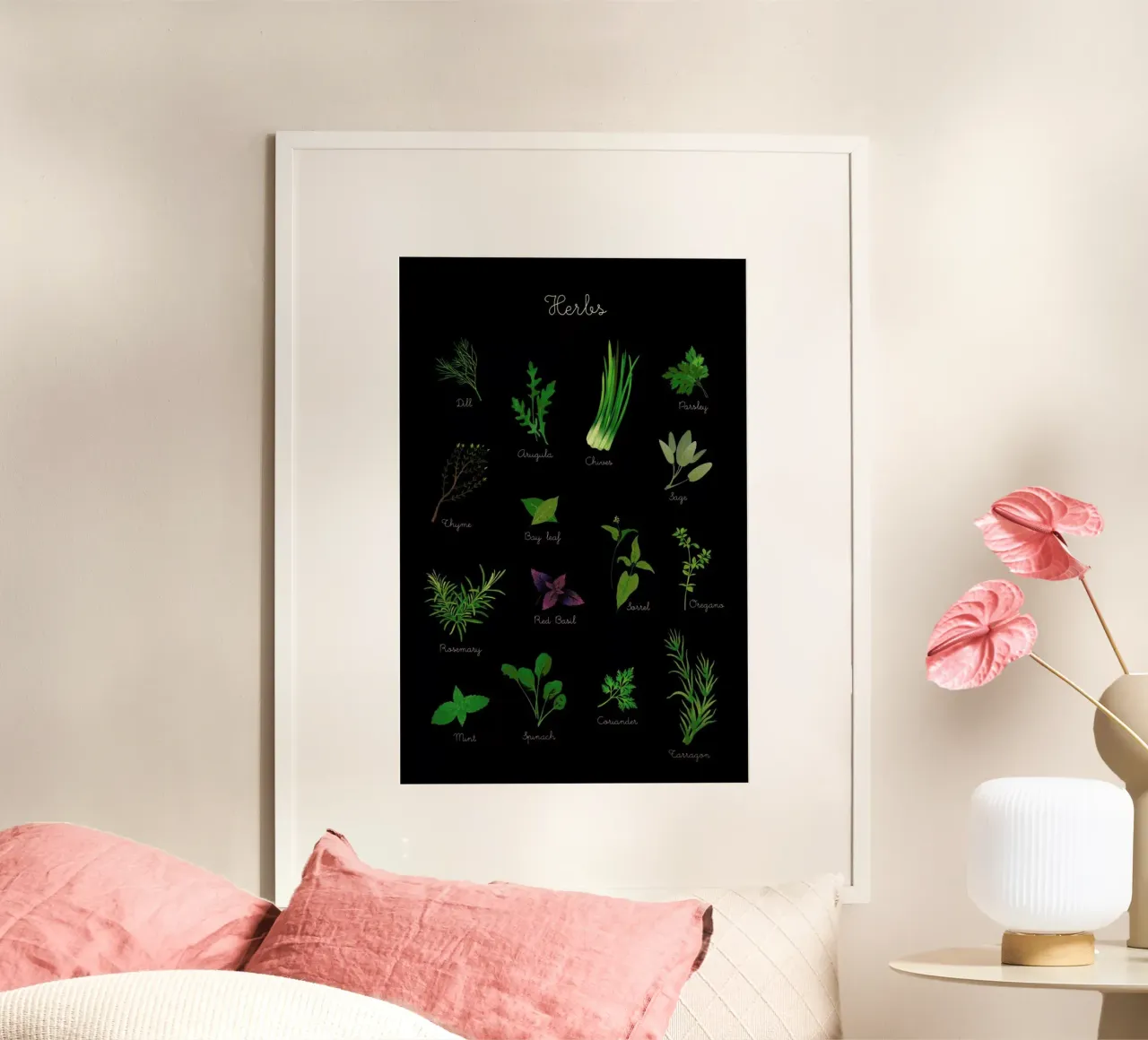 Herbs poster con telaio in alluminio da Lesja Chernish