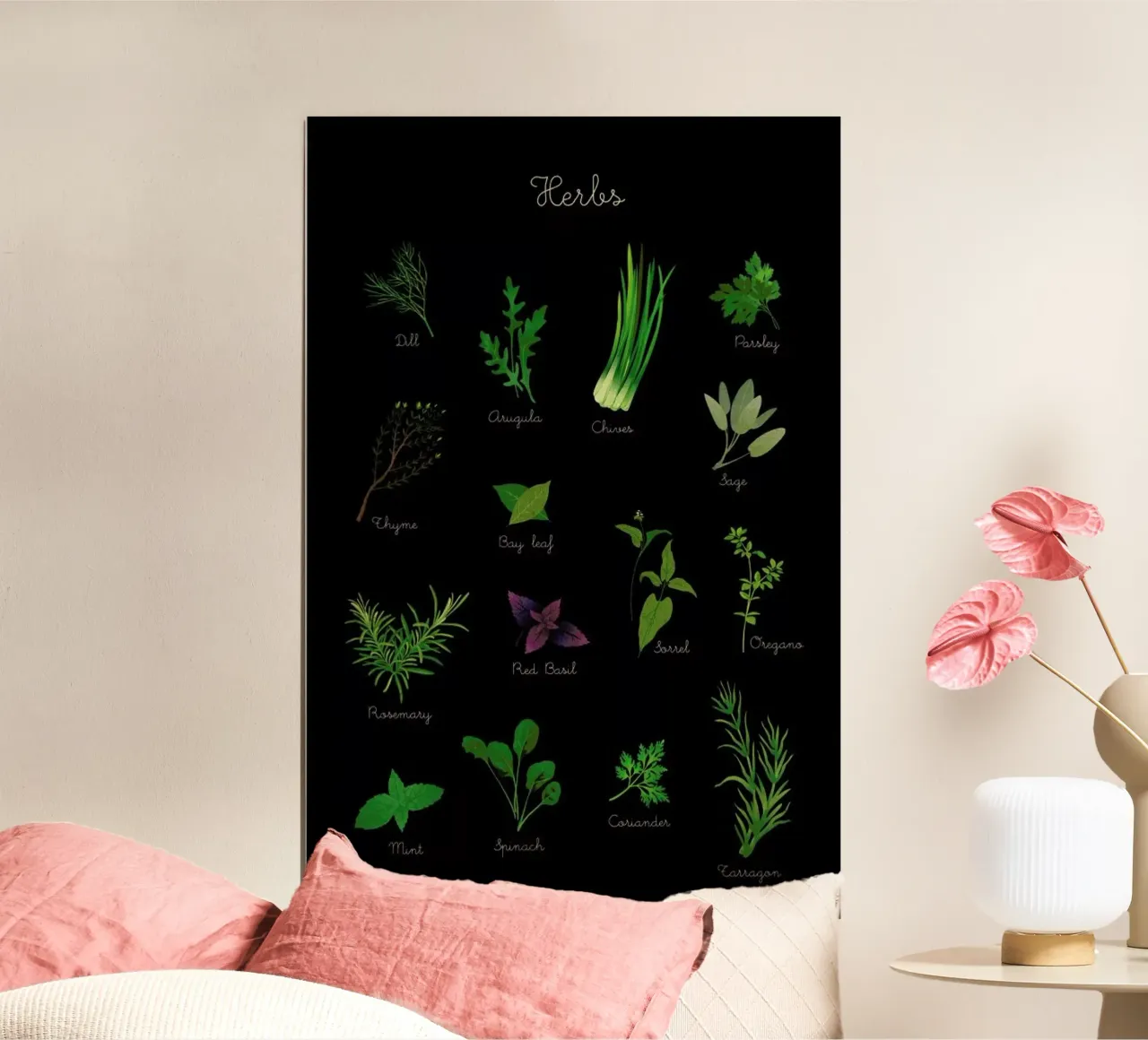 Herbs poster con telaio in alluminio da Lesja Chernish