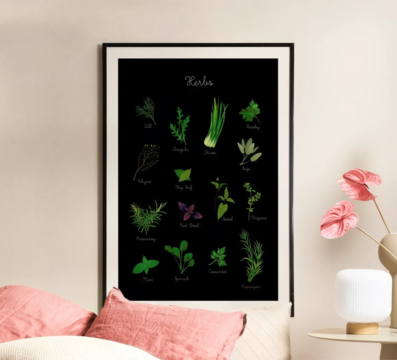 Herbs poster con telaio in alluminio da Lesja Chernish