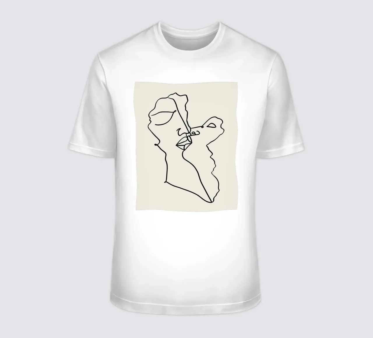 Unvergängliche Liebe, Minimal Line Art Zeichnung Passion Sketch T-Shirt von 83oranges