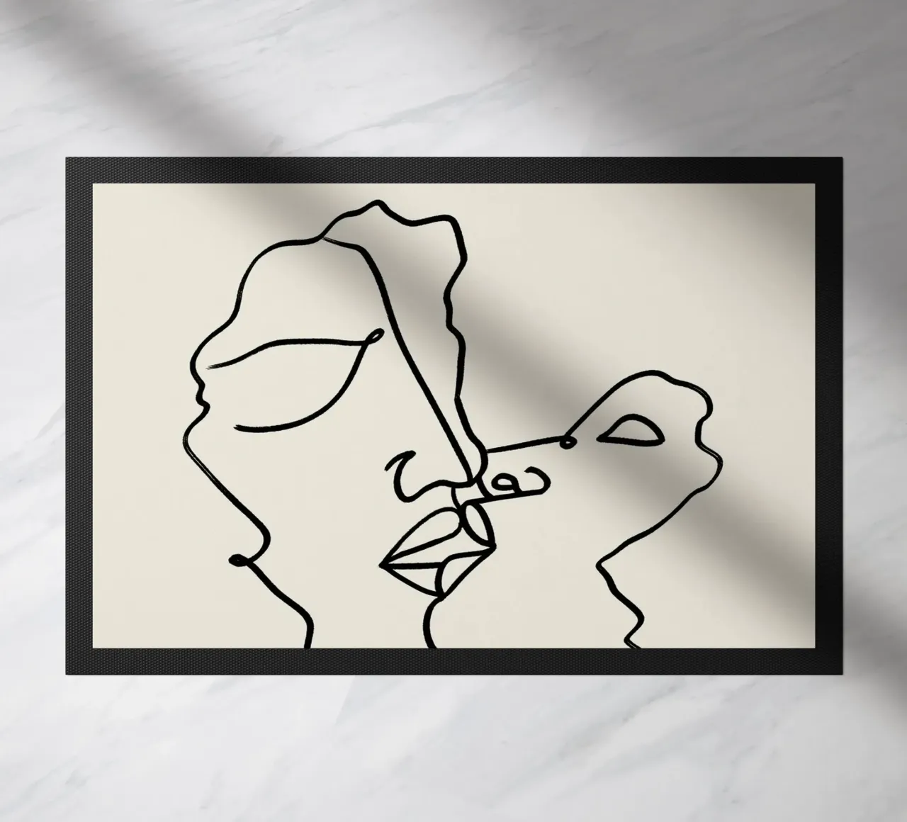 Unvergängliche Liebe, Minimal Line Art Zeichnung Passion Sketch Fußmatte von 83oranges