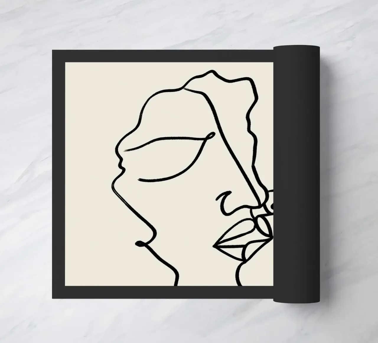 Unvergängliche Liebe, Minimal Line Art Zeichnung Passion Sketch Fußmatte von 83oranges