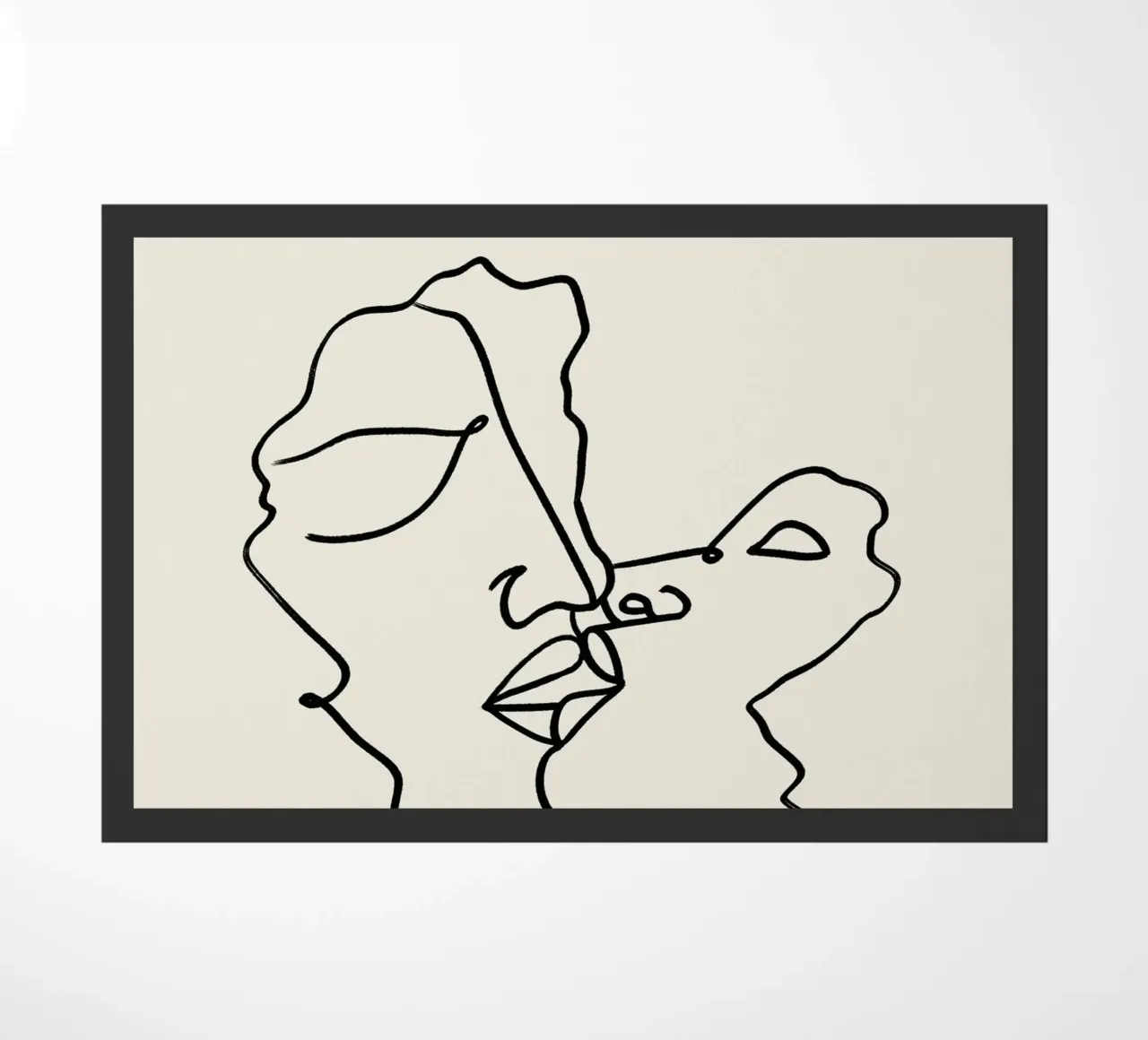 Unvergängliche Liebe, Minimal Line Art Zeichnung Passion Sketch Fußmatte von 83oranges