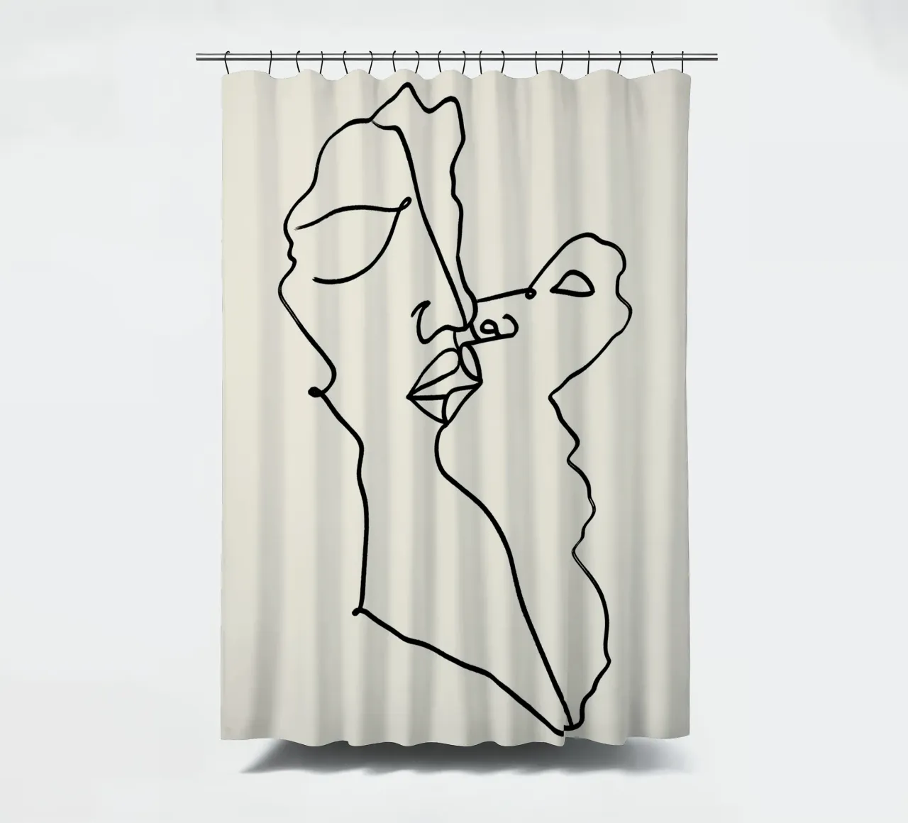 Unvergängliche Liebe, Minimal Line Art Zeichnung Passion Sketch Duschvorhang von 83oranges