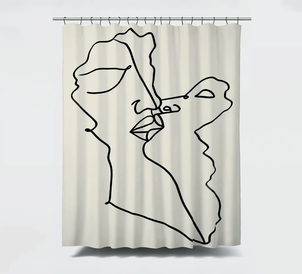 Unvergängliche Liebe, Minimal Line Art Zeichnung Passion Sketch Duschvorhang von 83oranges