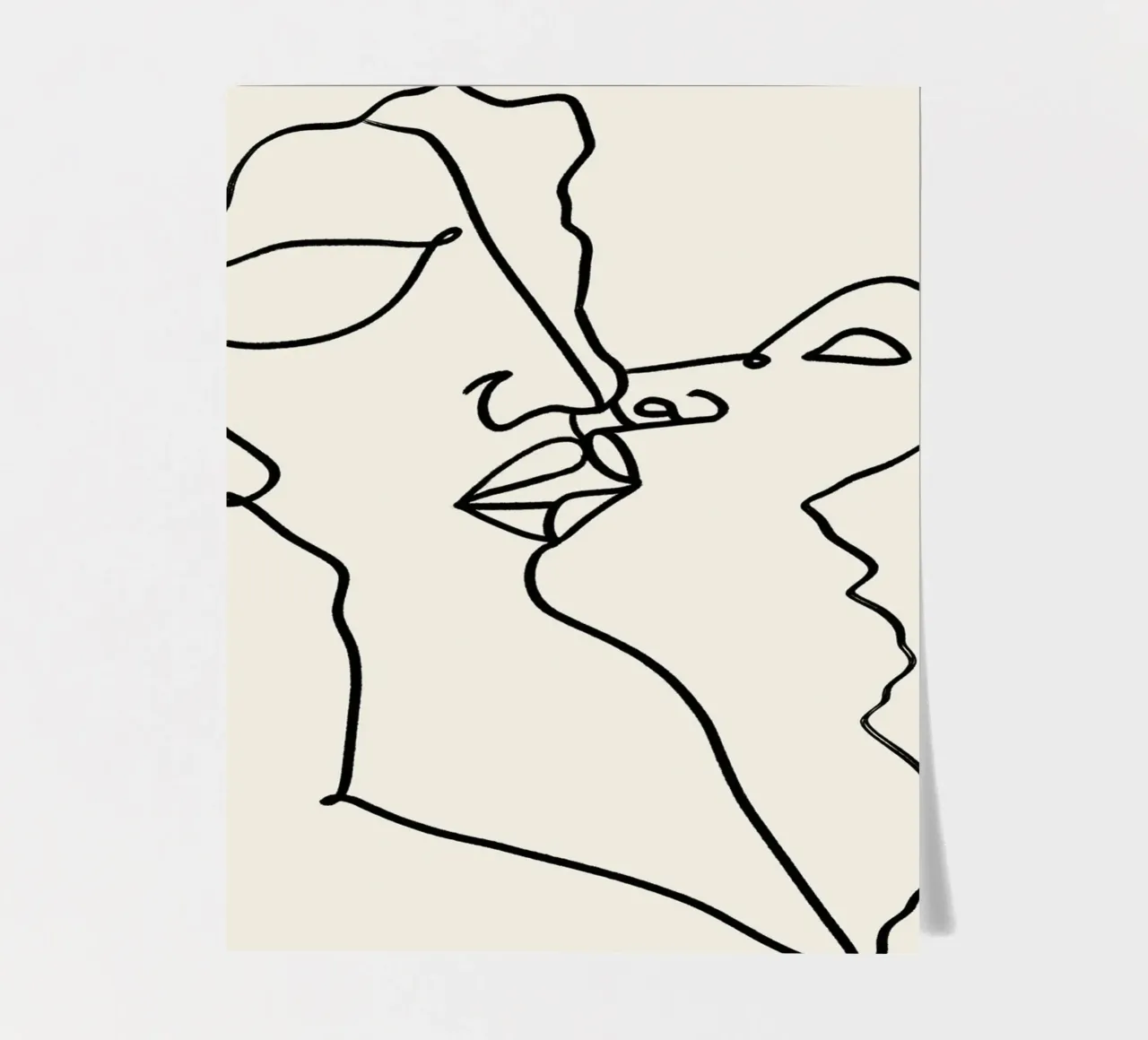 Unvergängliche Liebe, Minimal Line Art Zeichnung Passion Sketch Stickerbogen von 83oranges