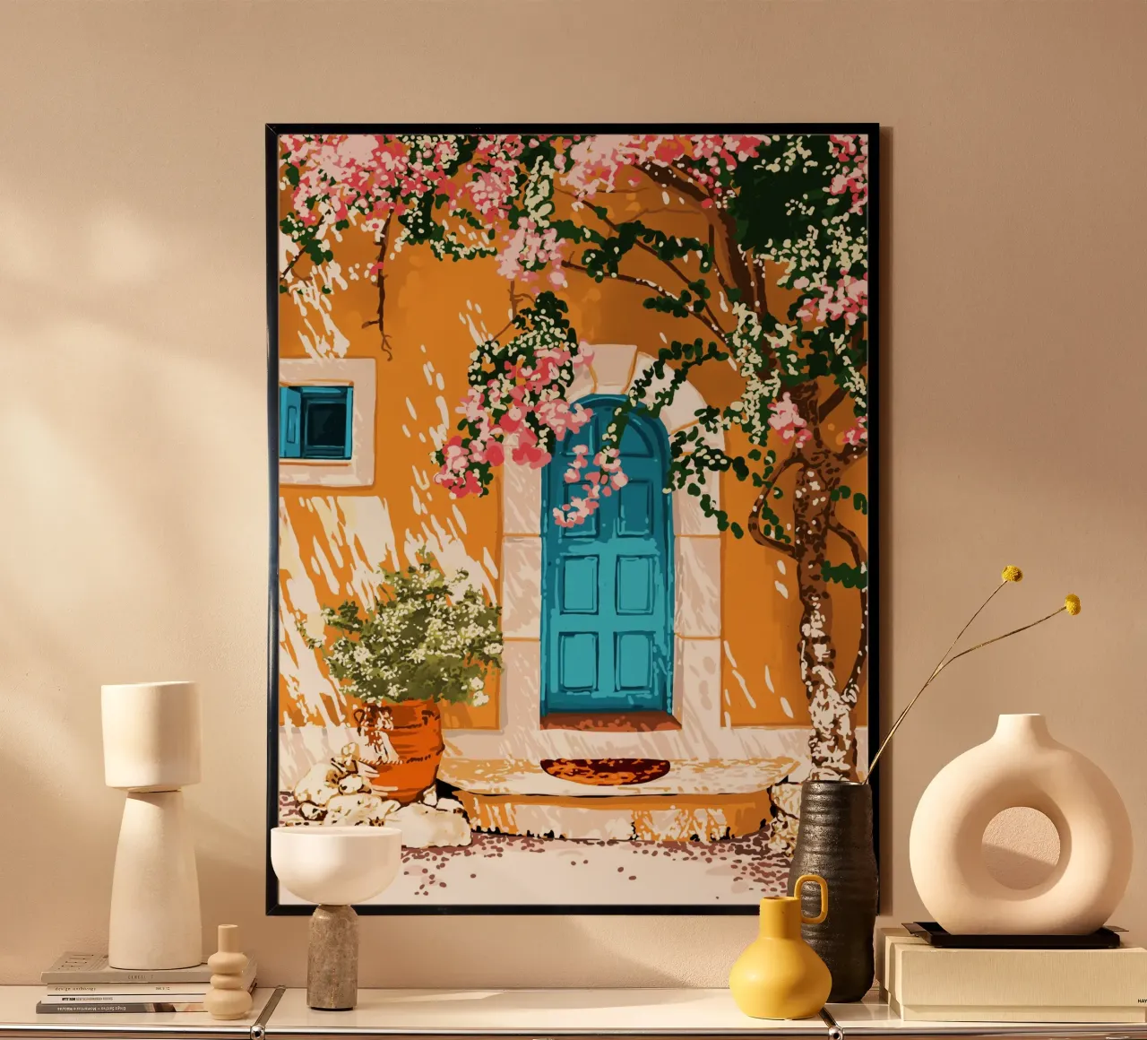 Oh The Places You'll Go, Villa estiva in architettura turca poster con telaio in legno da 83oranges