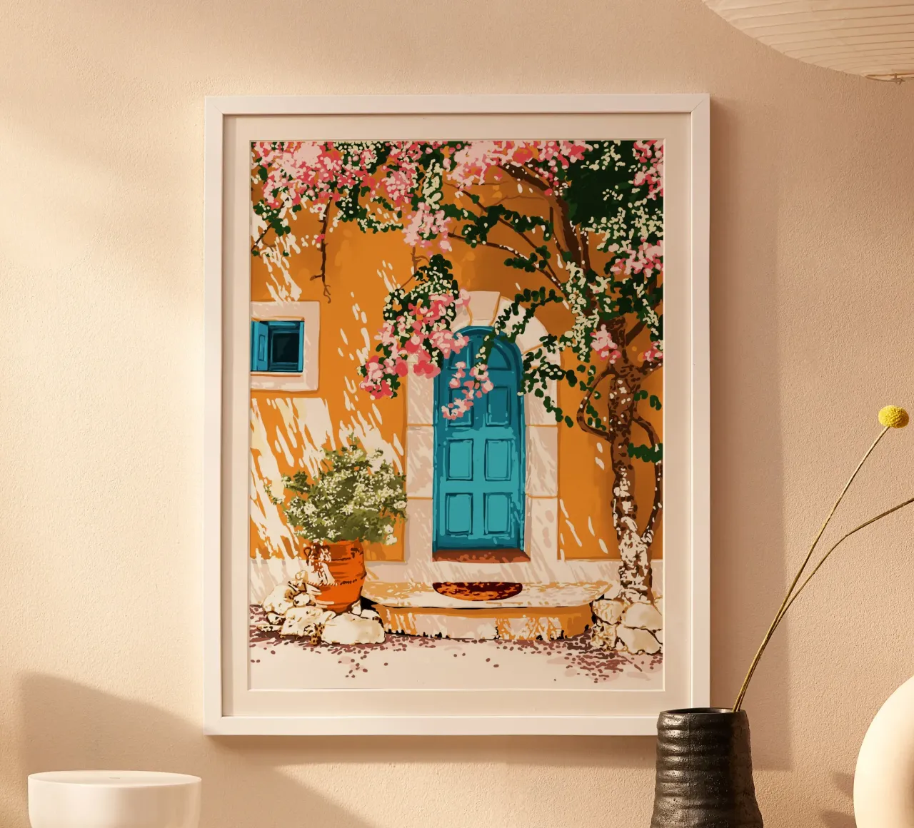 Oh The Places You'll Go, Villa estiva in architettura turca poster con telaio in legno da 83oranges