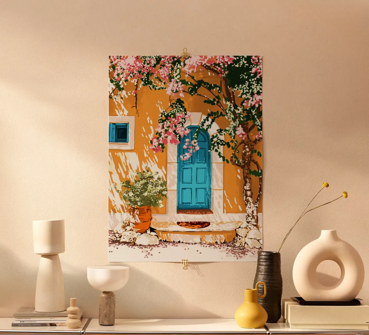 Oh The Places You'll Go, Villa estiva in architettura turca poster con telaio in legno da 83oranges