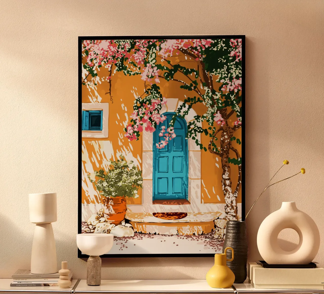 Oh The Places You'll Go, Villa estiva in architettura turca poster con telaio in legno da 83oranges