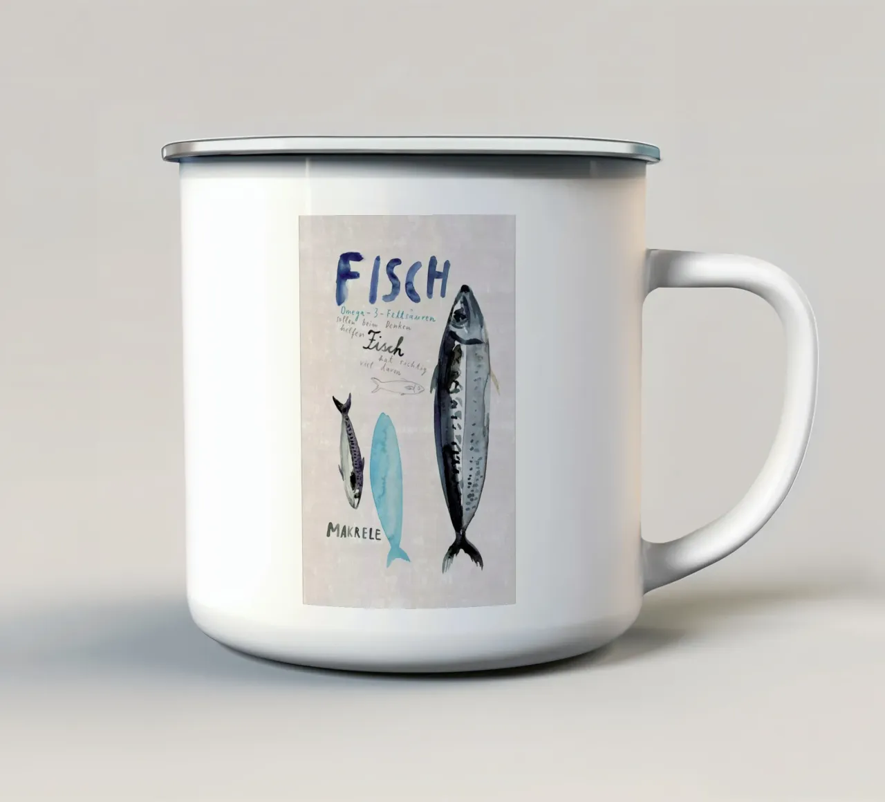 Fisch tazza in smalto da Rinah Lang