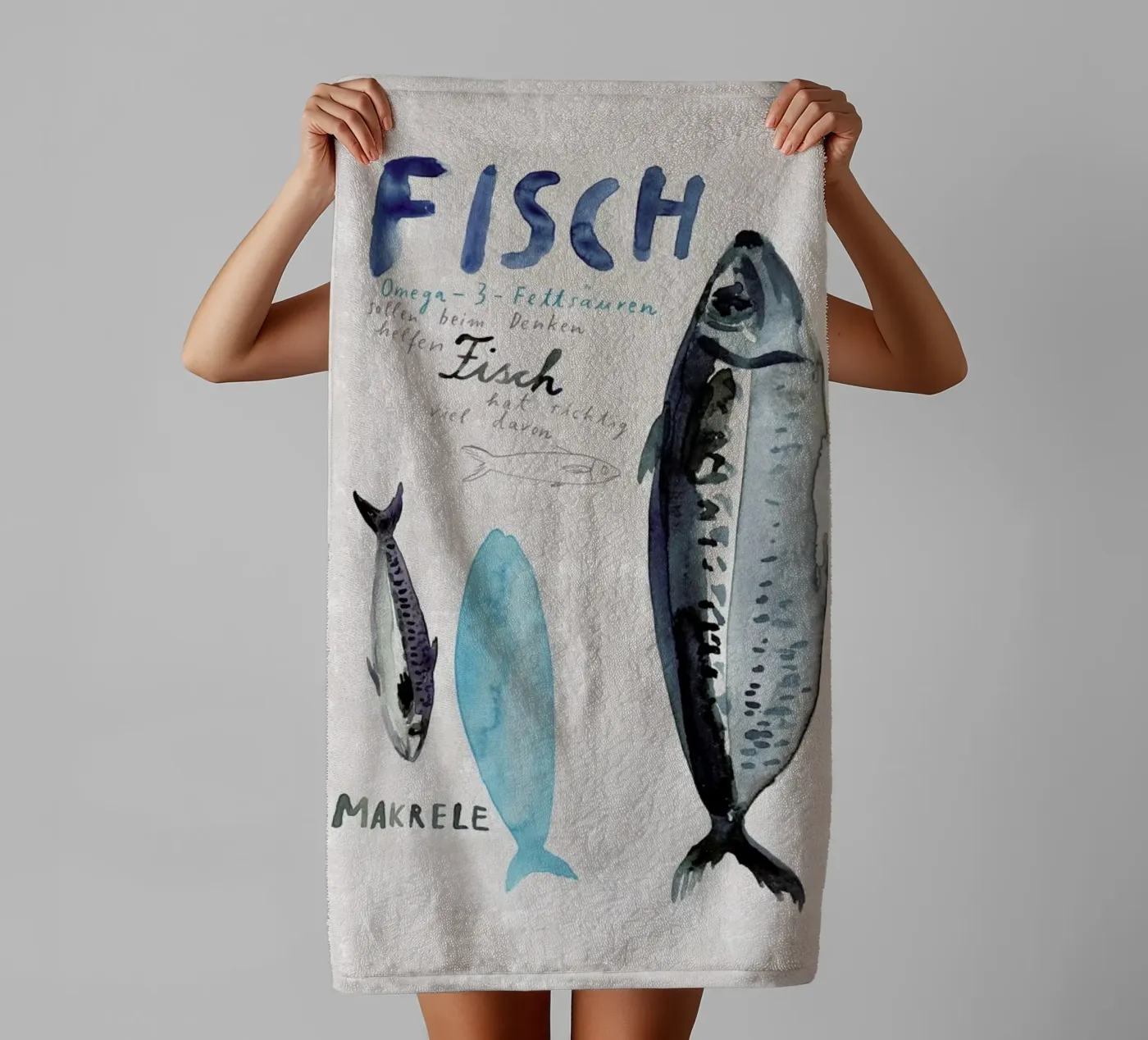 Fisch badhanddoek van Rinah Lang