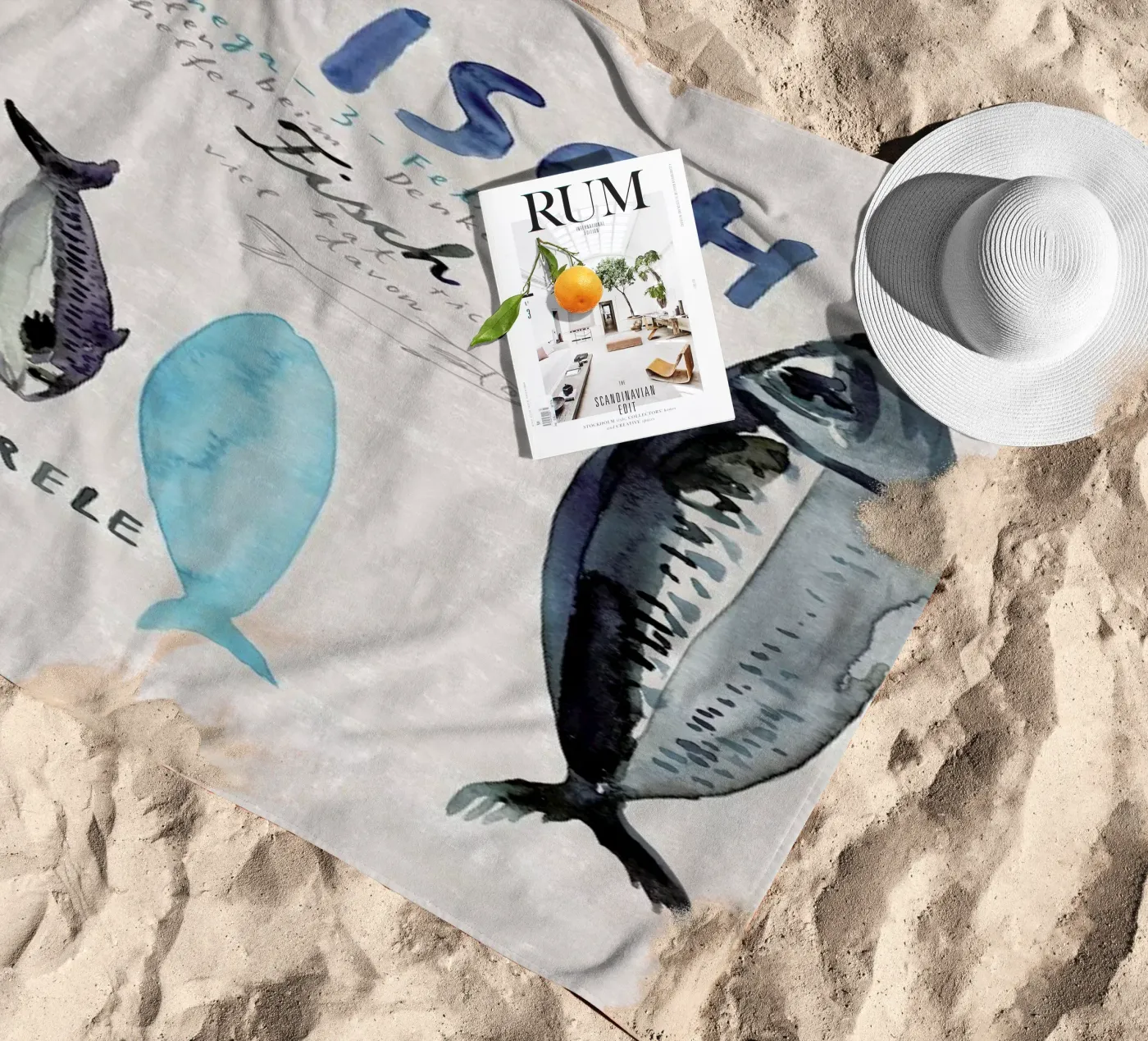 Fisch strandhanddoek van Rinah Lang