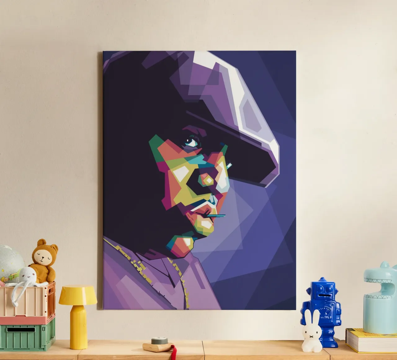 Biggie WPAP trending canvas met Baklijst van Alkahfsmart