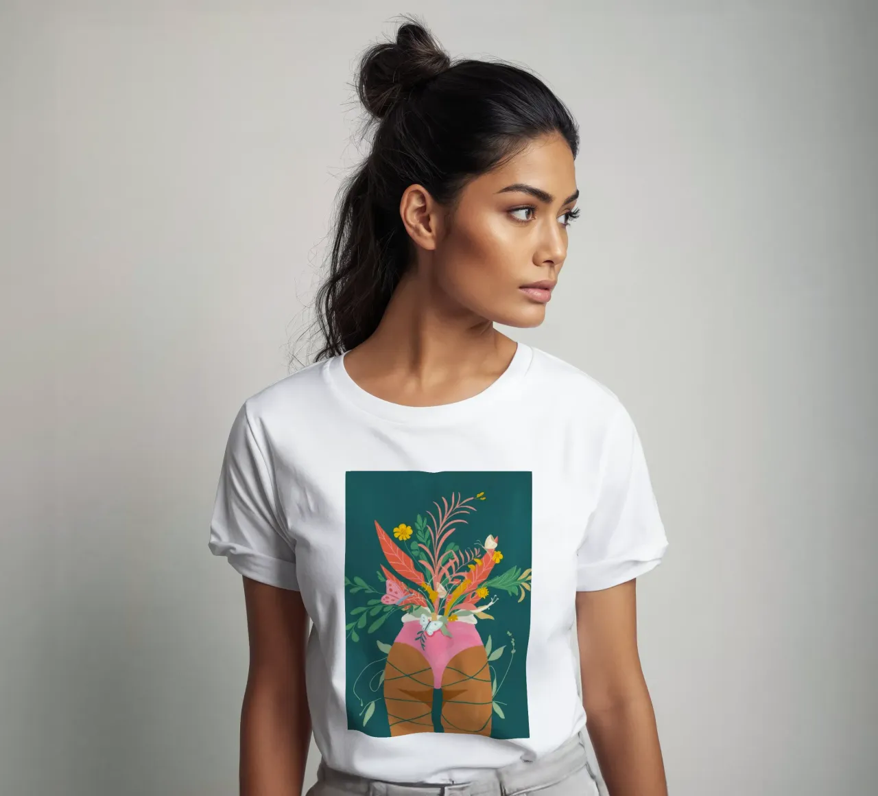 Vaso di fiori a farfalla t-shirt da Demar Galleria