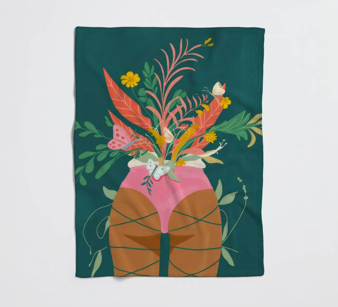 Vaso di fiori a farfalla coperta in pile da Demar Galleria