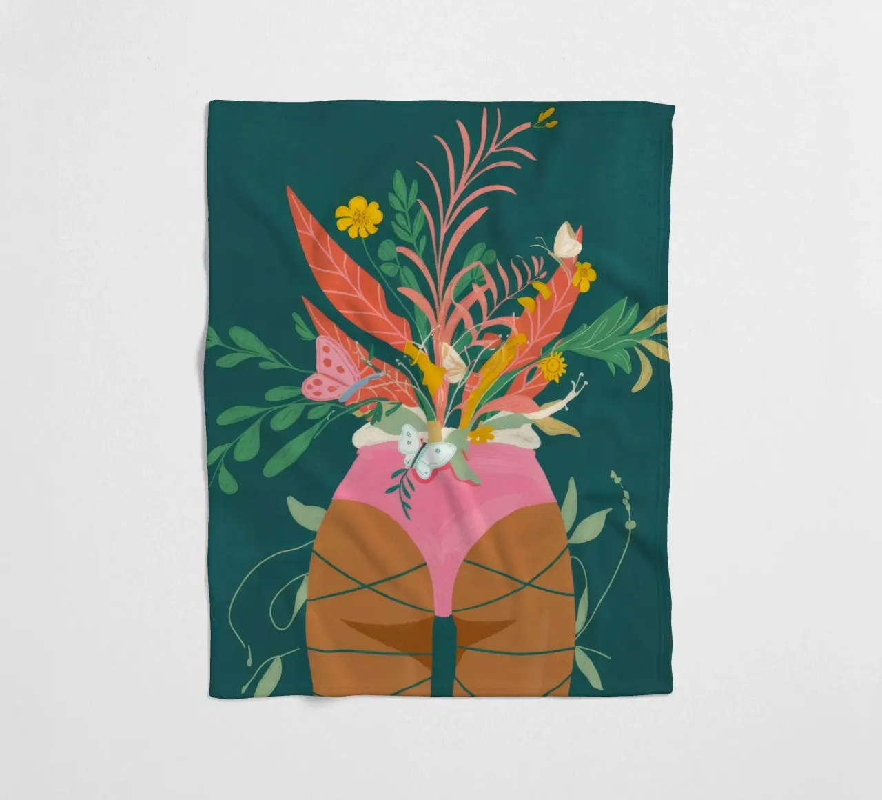 Vaso di fiori a farfalla coperta in pile da Demar Galleria