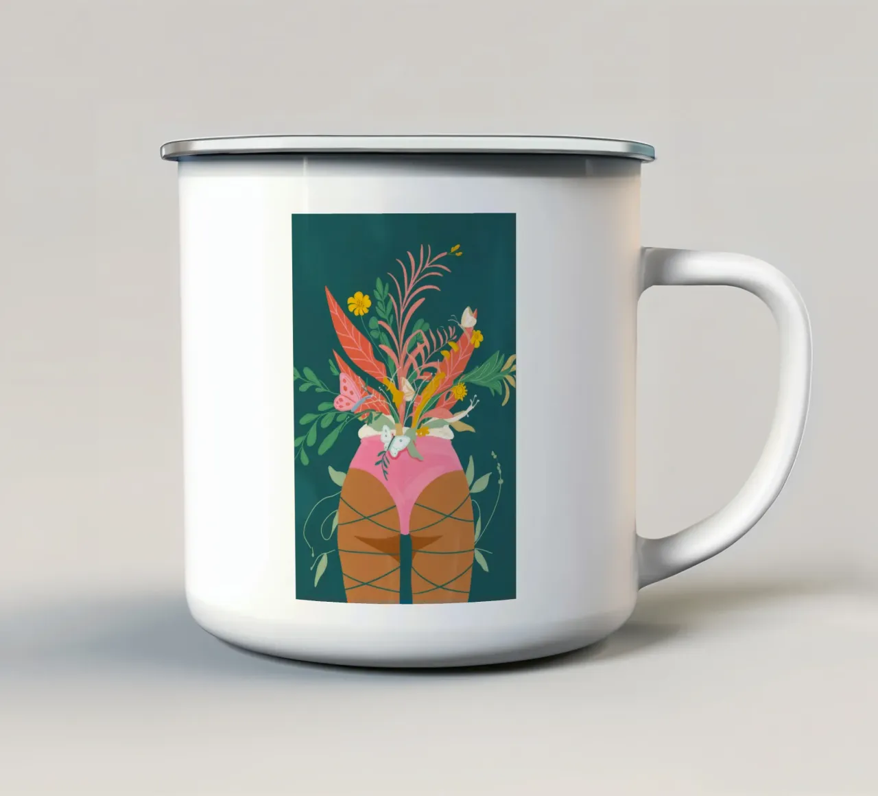 Florero Mariposa taza de esmalte de Demar Galleria
