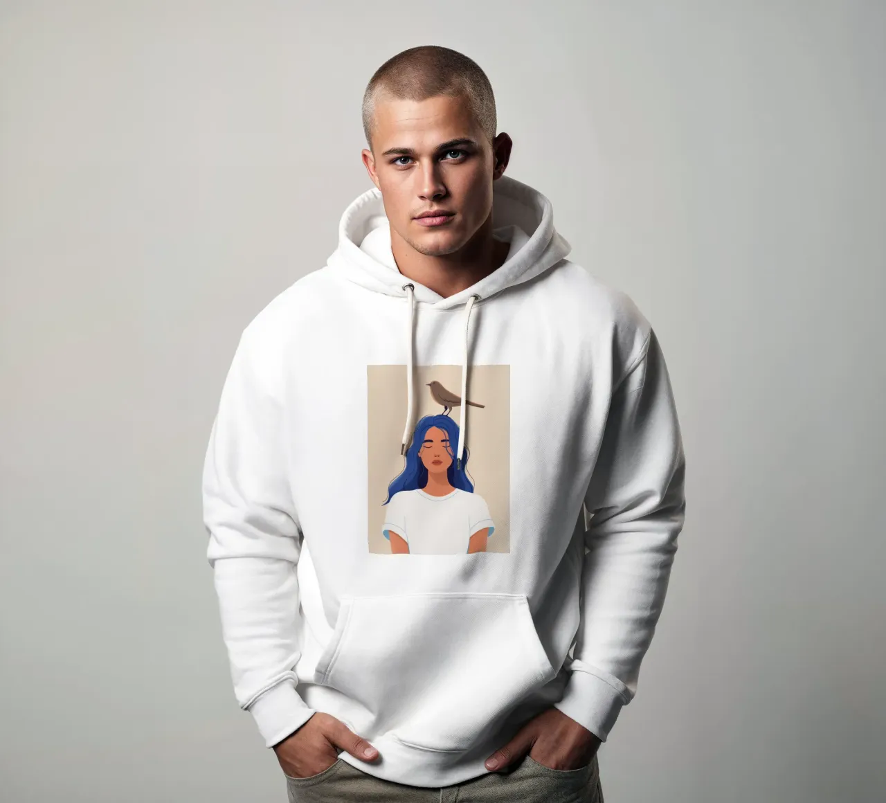 Pájaro en la cabeza sudadera con capucha de Demar Galleria