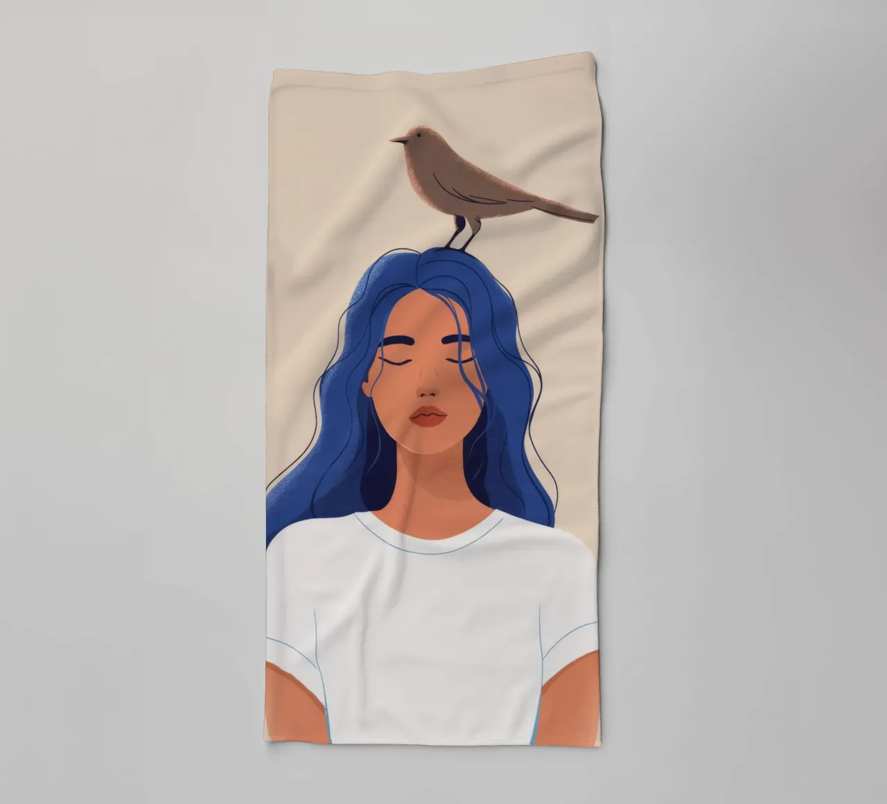 Uccello sulla testa asciugamano da bagno da Demar Galleria