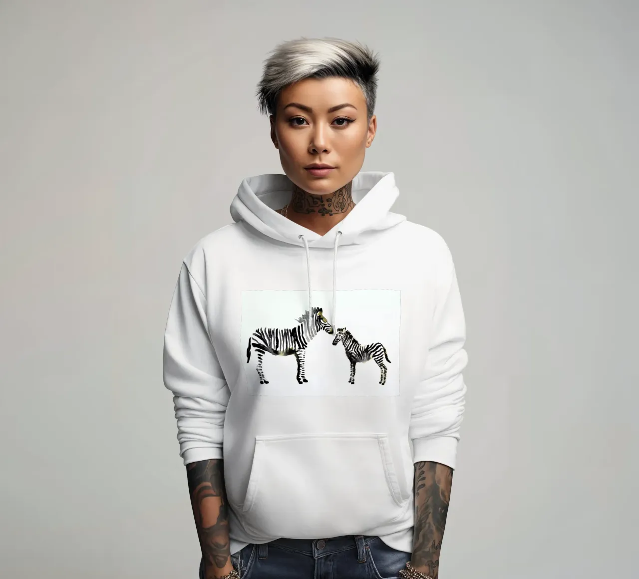 Zebra felpa con cappuccio da Farina Kuklinski