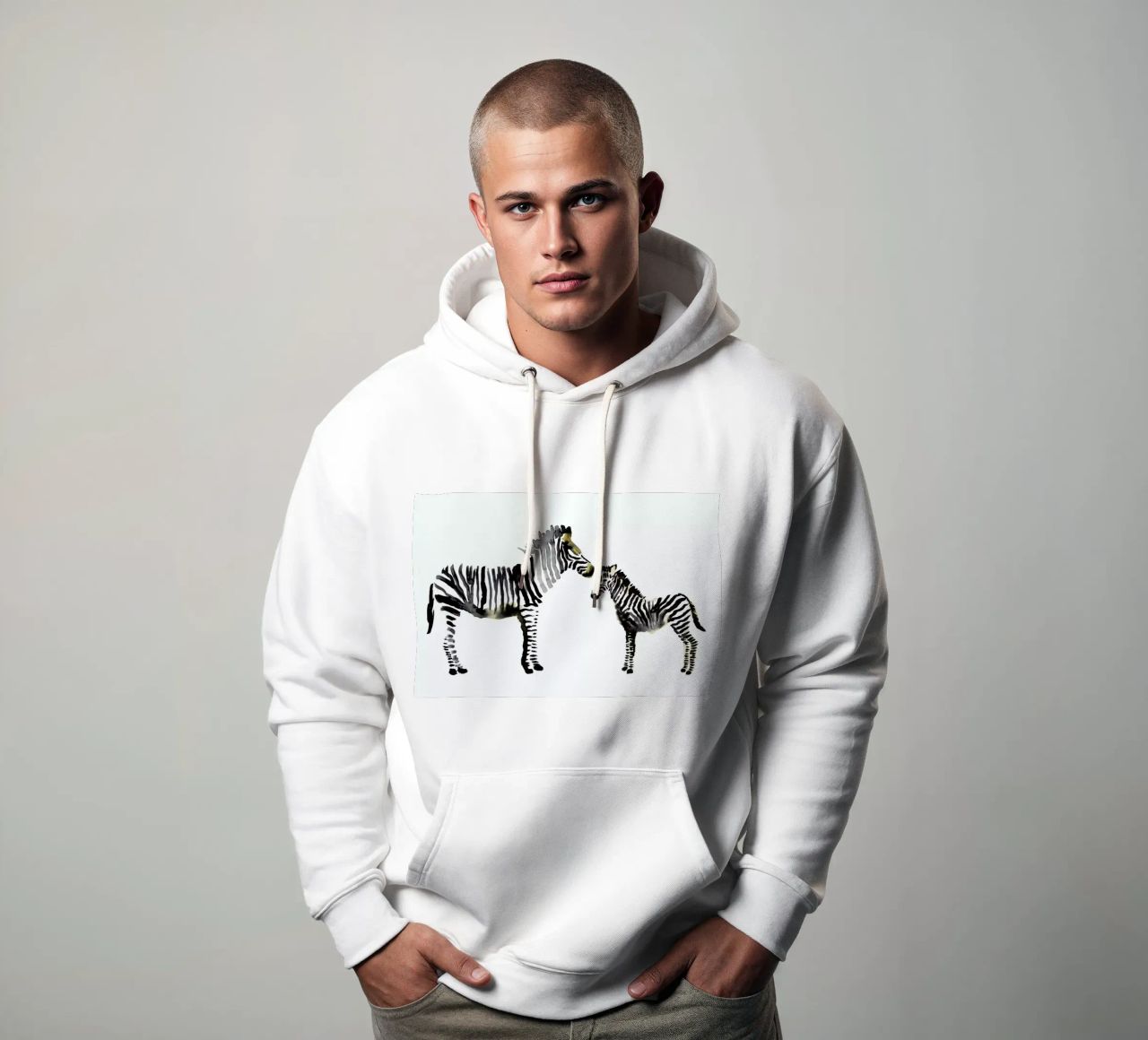 Zebra felpa con cappuccio da Farina Kuklinski