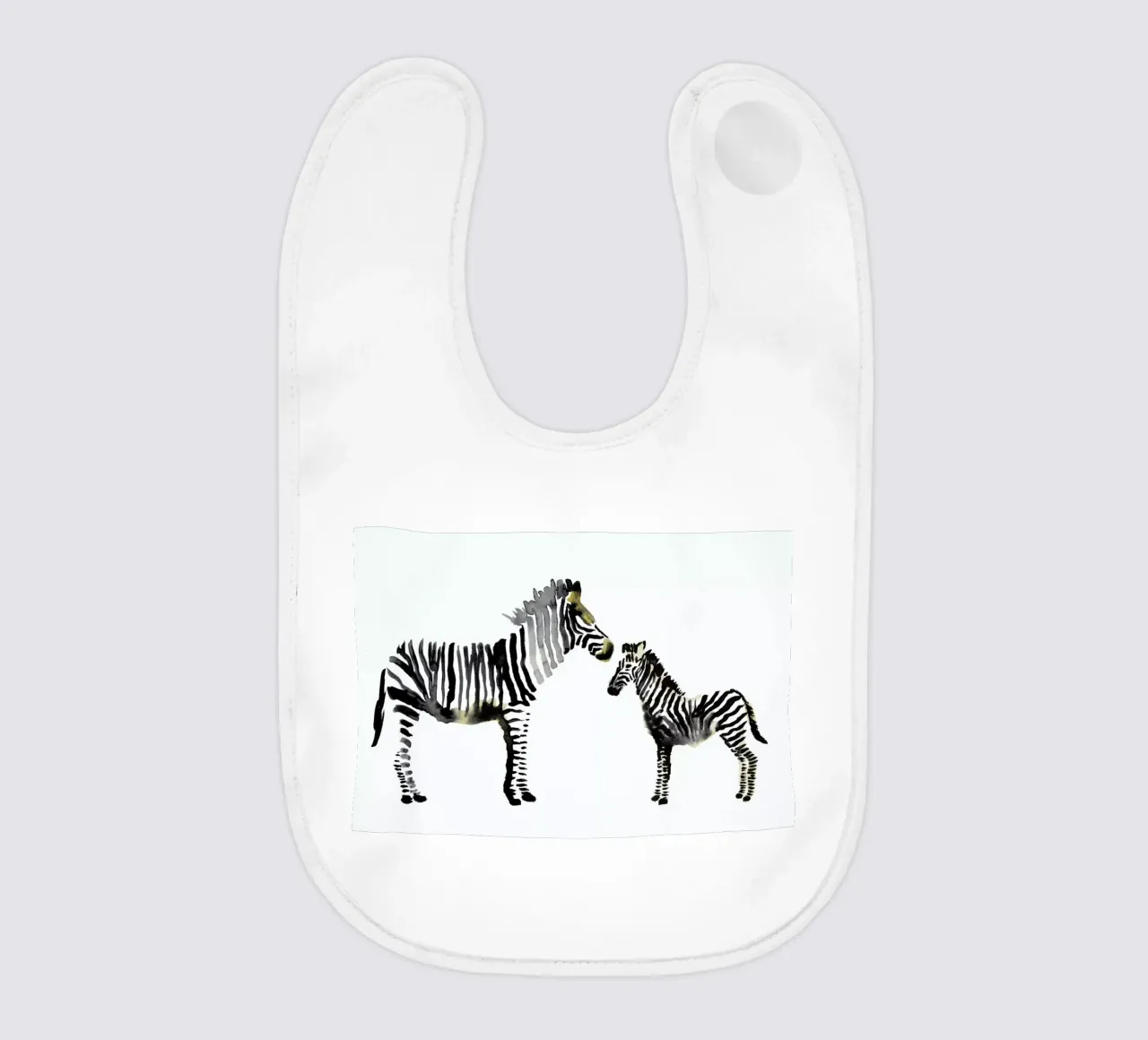 Zebra baby bib by Farina Kuklinski