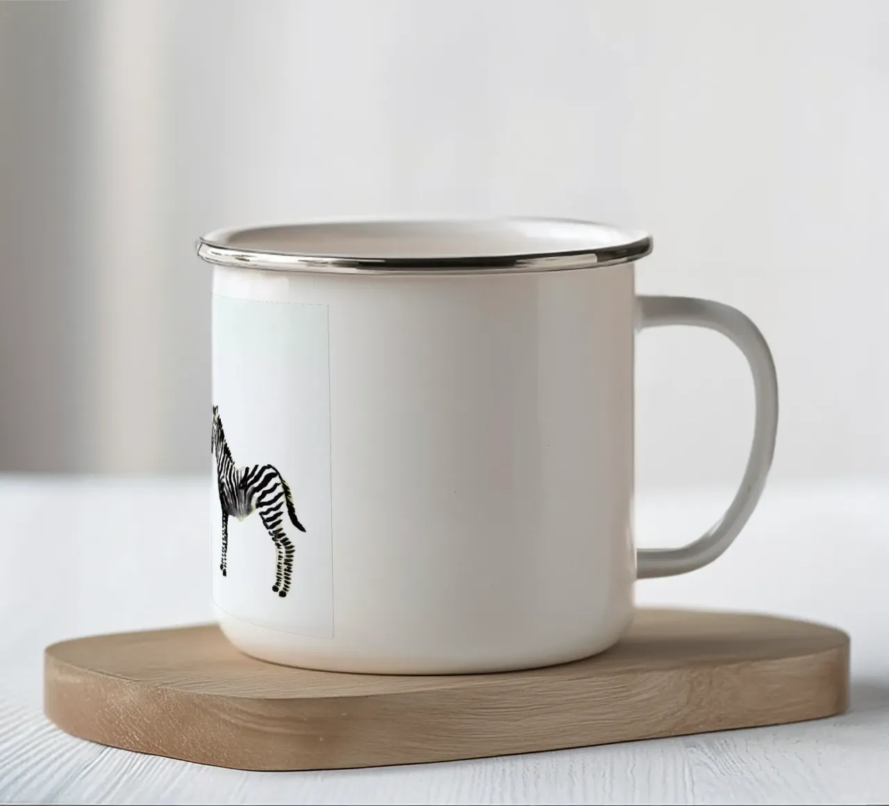 Zebra taza de esmalte de Farina Kuklinski