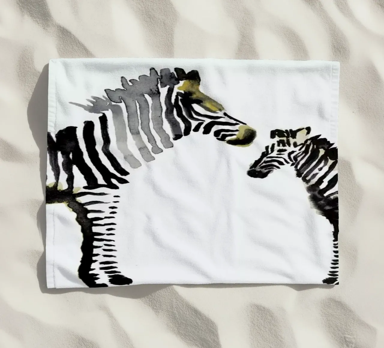 Zebra beach towel by Farina Kuklinski