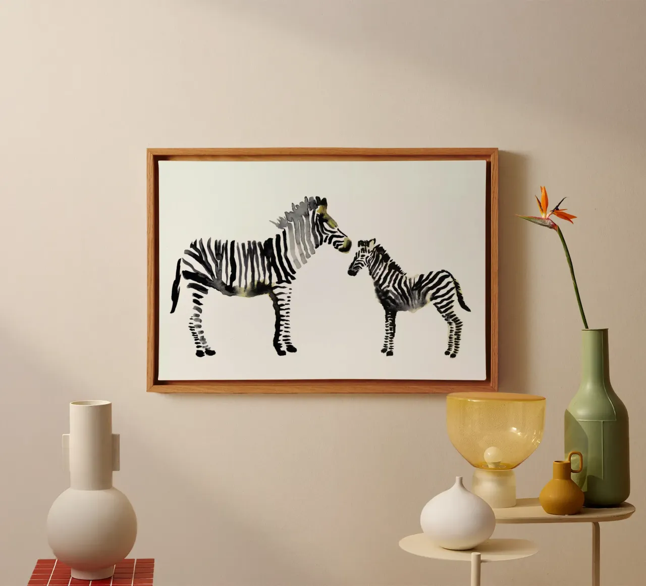 Zebra tela con Cornice a cassetta da Farina Kuklinski