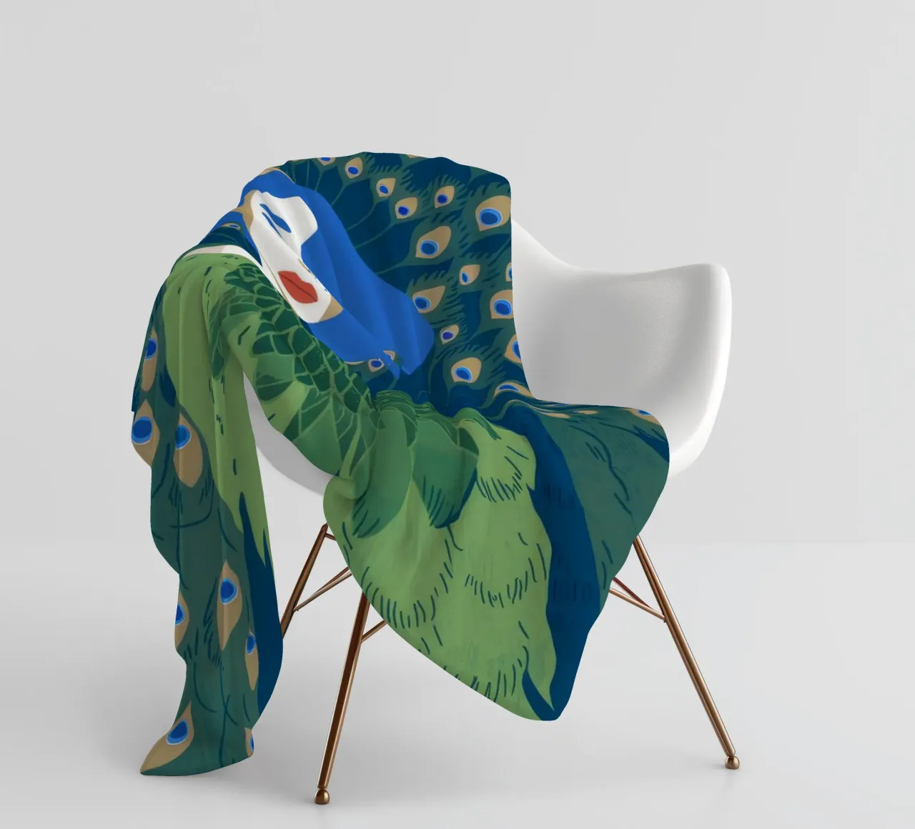 Peacock Tail Person coperta in pile da Demar Galleria
