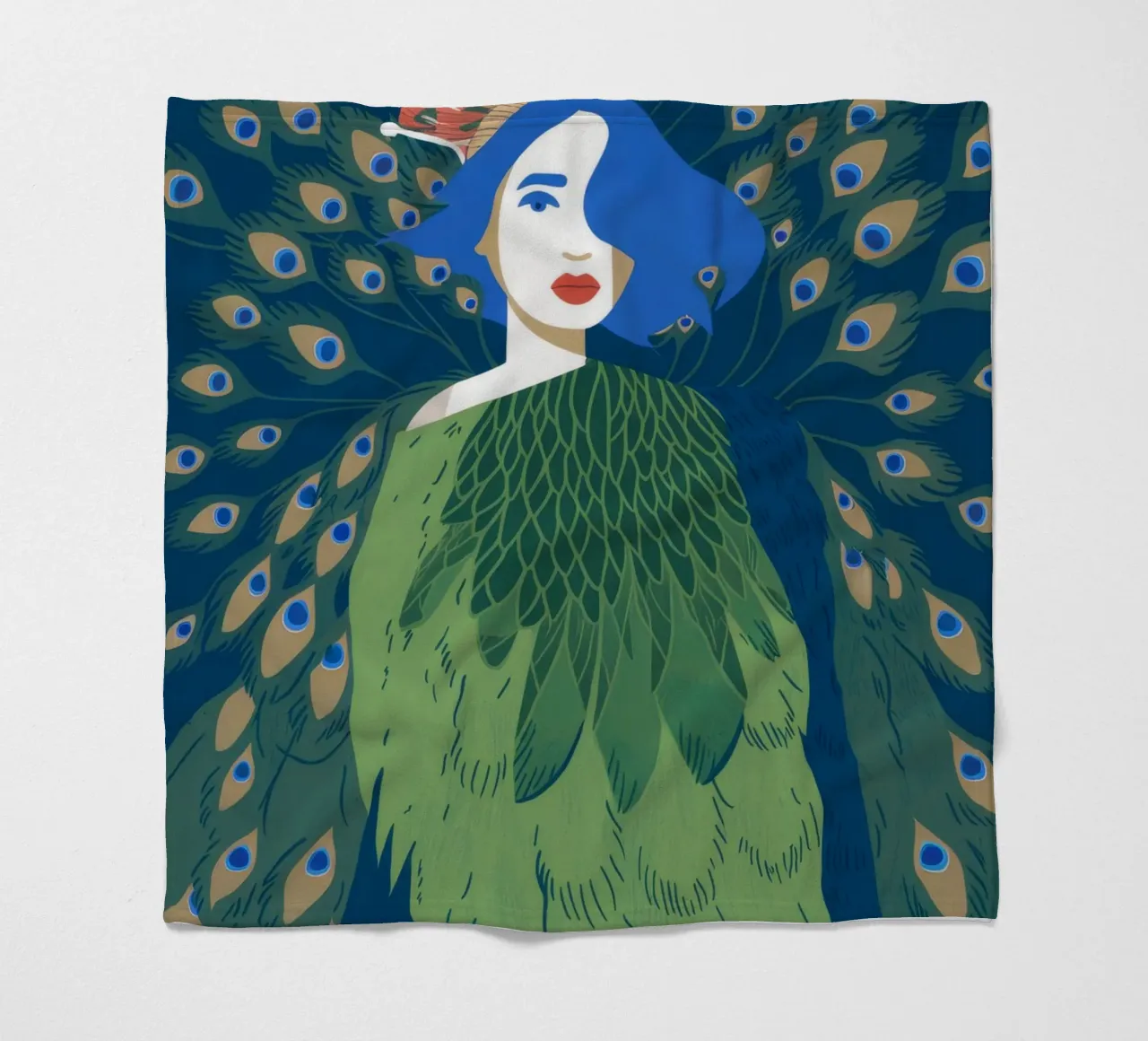 Peacock Tail Person coperta in pile da Demar Galleria