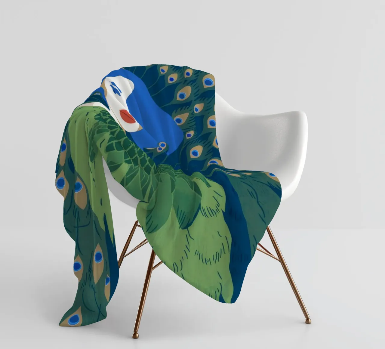 Peacock Tail Person coperta in pile da Demar Galleria