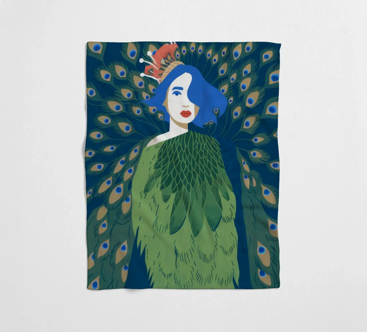 Peacock Tail Person coperta in pile da Demar Galleria