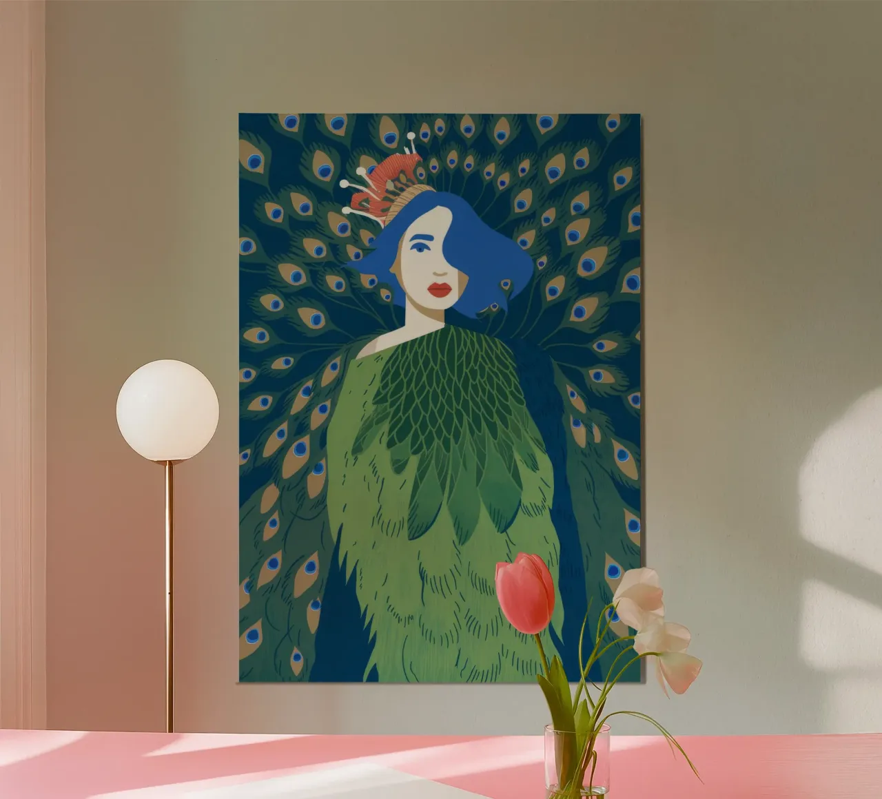Peacock Tail Person carta hahnemühle da Demar Galleria