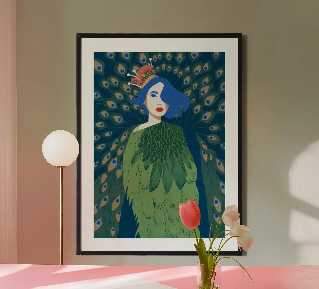 Peacock Tail Person carta hahnemühle da Demar Galleria