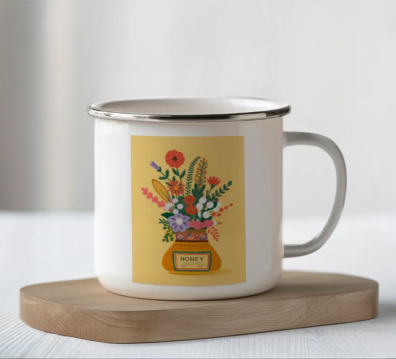 Vaso di fiori di miele tazza in smalto da Demar Galleria
